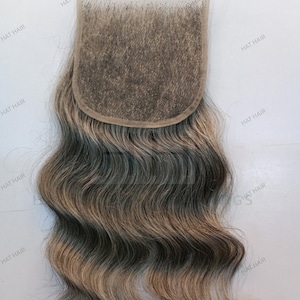 Grey Human Hair Lace Closure