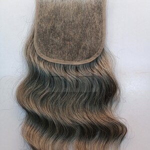 Natural raw Grey Human Hair Lace Closure