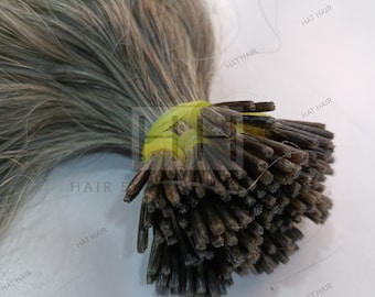 Indian Grey Tip hair extensions, raw unprocessed Salt and Pepper Human Hair, 100 Grams