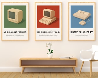 6 Retro Technology Wall Art, Suitable for Home, Coffee, Workplace Decor, Digital Download, Printable