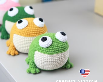 Froggy Pogy Crochet Pattern, Round Amigurumi Toad PDF Tutorial
