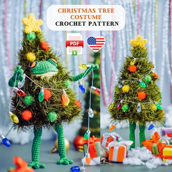 Cozy Christmas Tree Costume for the Frog Crochet Clothes Pattern Etsy