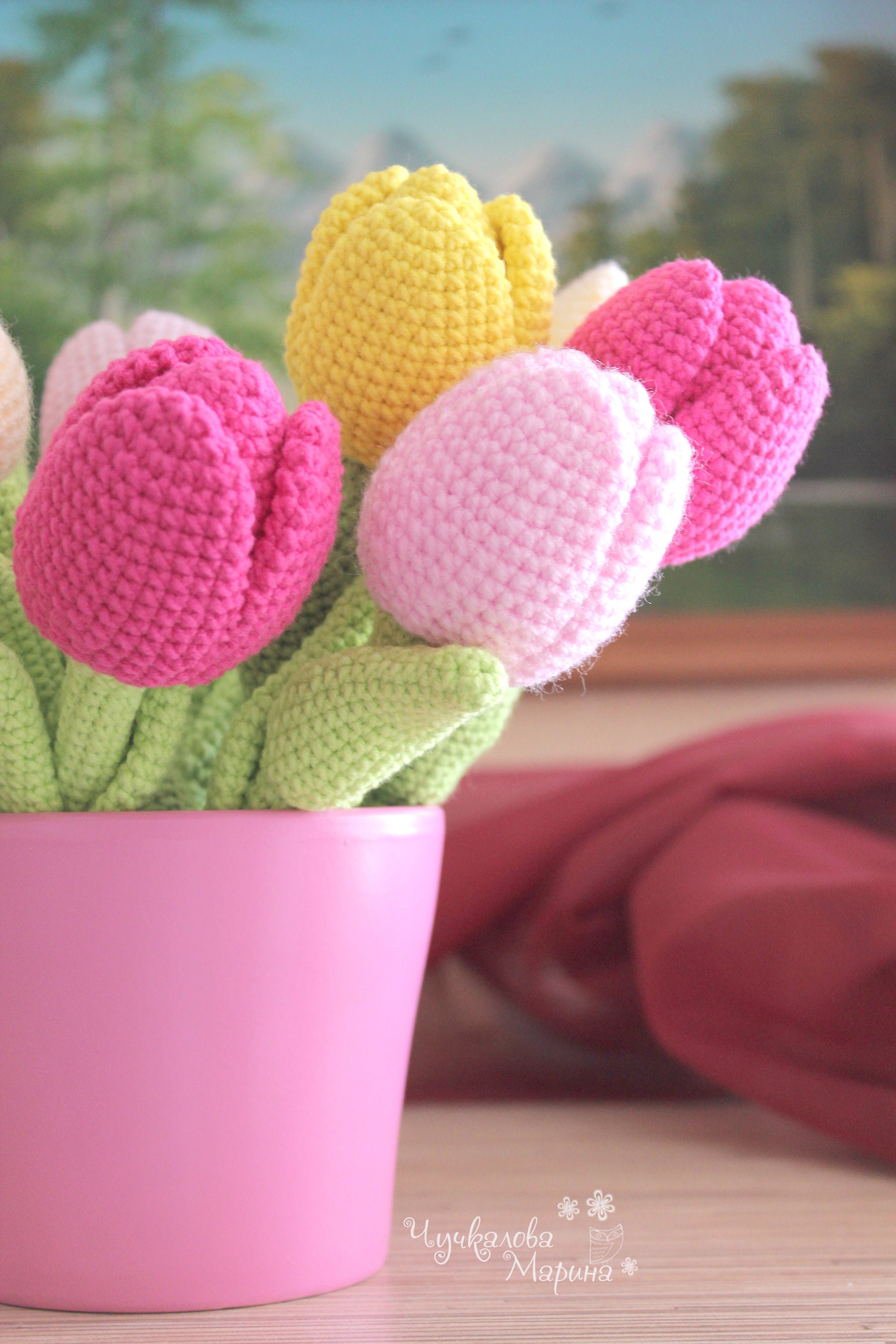 Crochet Pattern Tulip Amigurumi Flower PDF Tutorial Etsy