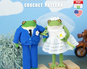 Frog Wedding Clothes Crochet Pattern (PDF)