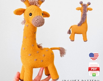 Adorable Sunny Giraffe, patrón amigurumi PDF en crochet