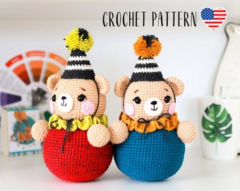 PATTERN Roly-poly Teddy Bear - amigurumi crochet toy