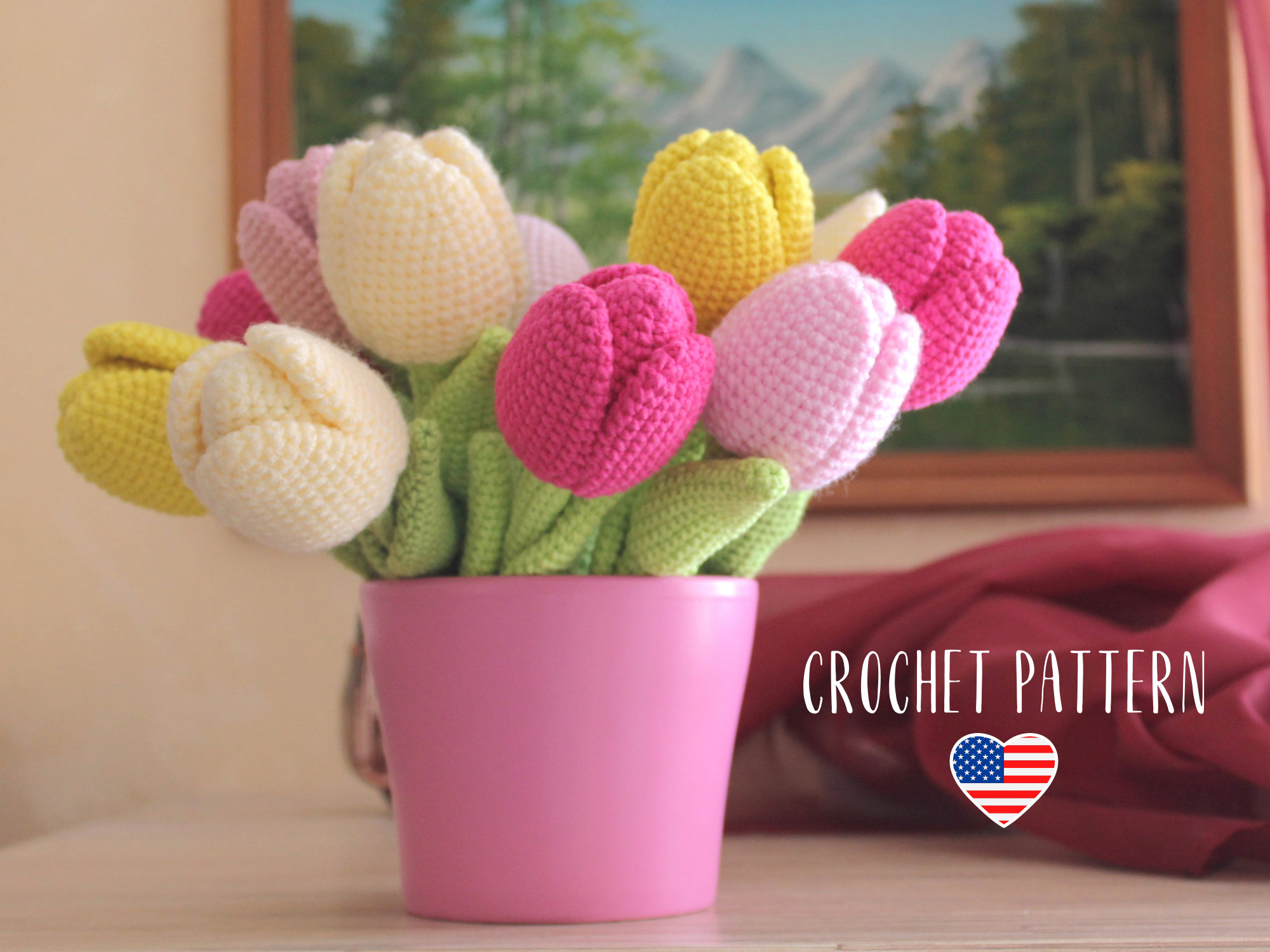 Crochet Pattern Tulip, Amigurumi Flower, PDF Tutorial Easter Decor -   Norway