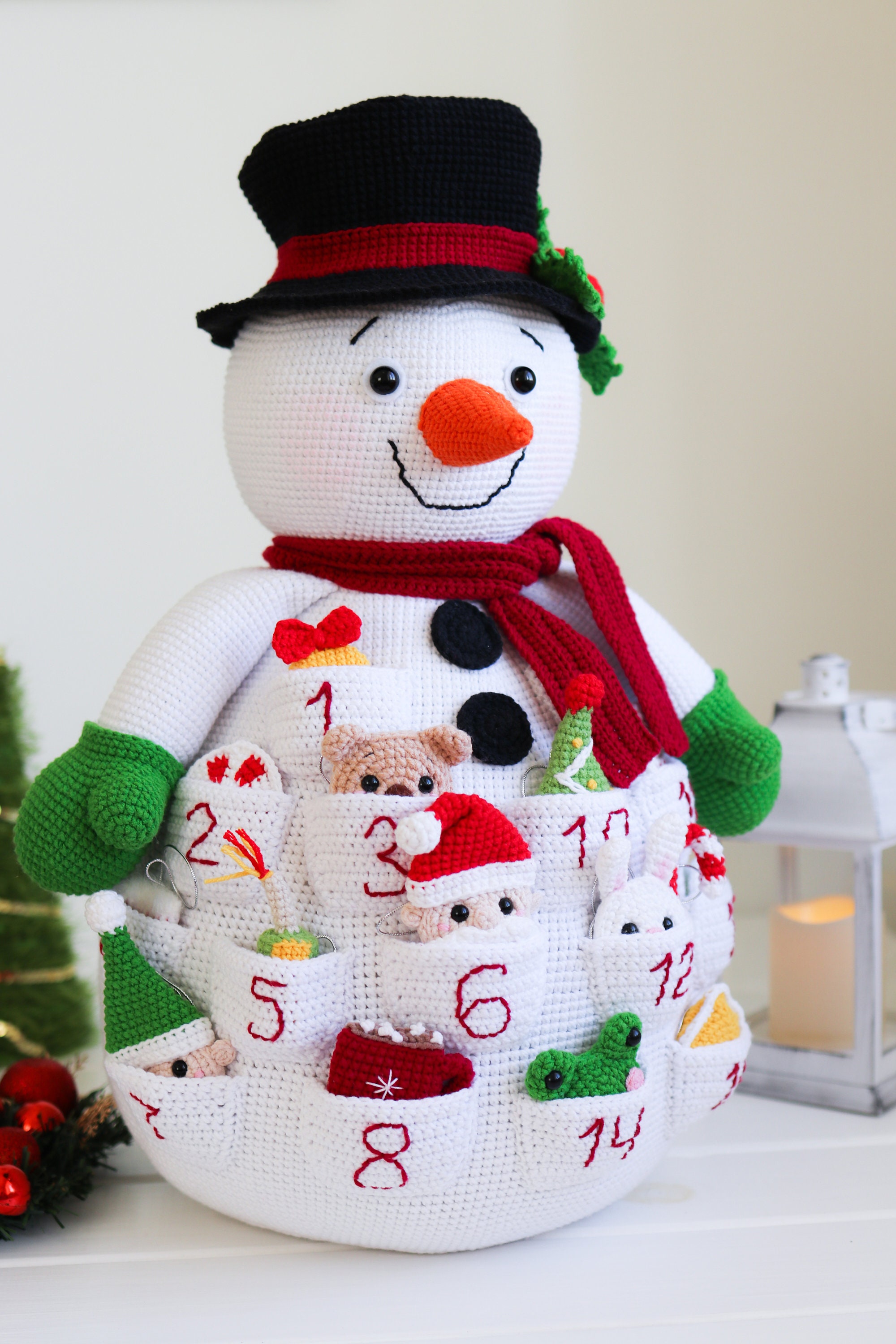 Big Crochet Snowman Advent Calendar Pattern - Amigurumi