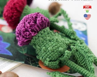 Thistle cardo artichoke crochet flower PDF pattern