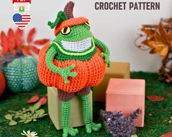 Halloween Pumpkin Costume for the frog, crochet pattern