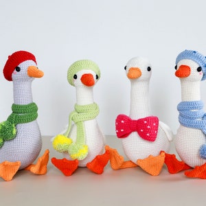 Goose crochet pattern, amigurumi goose in clothes, amigurumi bird crochet toy pattern, PDF tutorial Easter decor image 5