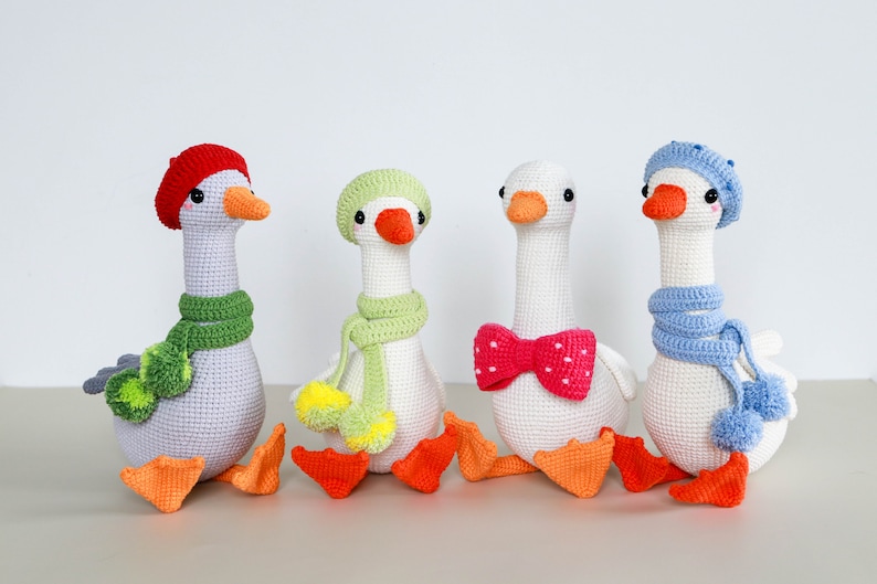 Goose crochet pattern, amigurumi goose in clothes, amigurumi bird crochet toy pattern, PDF tutorial Easter decor image 5