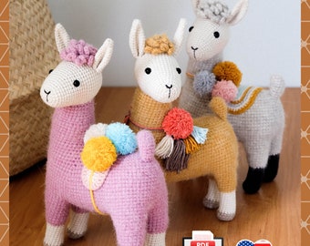 Llama Crochet Pattern – DIY Amigurumi Alpaca Plush Toy (PDF Pattern)