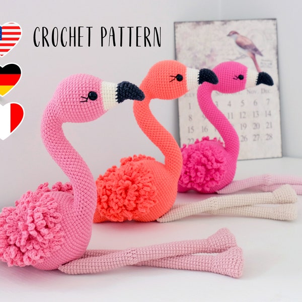 Flamingo Crochet Pattern – Amigurumi Bird Plush Toy (PDF Pattern)