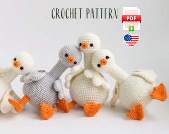 Schema uncinetto oca, modello PDF uccello amigurumi