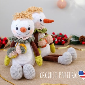 Snowman Crochet Pattern – Amigurumi PDF Tutorial – Christmas Doll DIY – Holiday Decor – Easy Winter Crochet Pattern for Beginners
