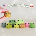 Cute Tiny Frog Crochet Pattern, Little Frog Bag Charm, Keychain Amigurumi Froggy, Pocket Hug Friend Gift  for Teenagers Key Holder Accessory
