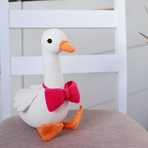 Goose crochet pattern, amigurumi goose in clothes, amigurumi bird crochet toy pattern, PDF tutorial Easter decor image 10
