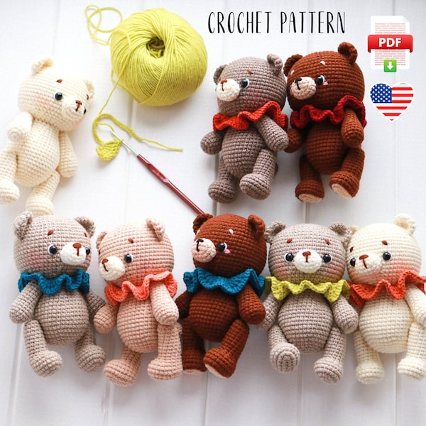 Tutoriel nounours amigurumi Patron amigurumi PDF Cadeau pour baby shower facile et rapide à réaliser