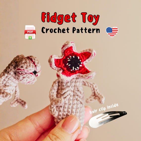 Demogorgon-Inspired Fidget Clicker Toy Crochet Pattern (PDF)