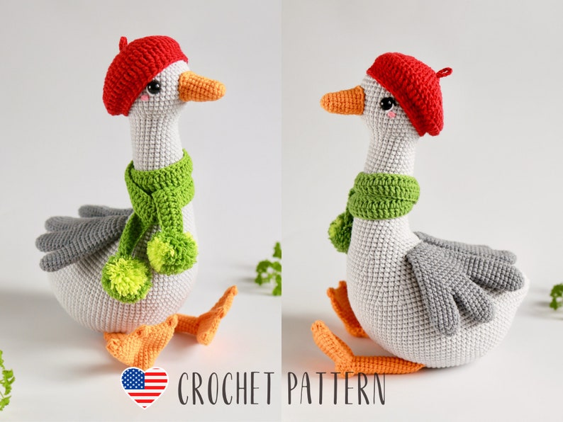 Goose Crochet Pattern Amigurumi Goose in Clothes Amigurumi Etsy