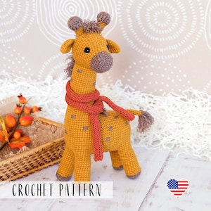 Giraffe Crochet Pattern PDF – Amigurumi Giraffe PDF – Cute Safari Animal – DIY Toy Gift – Baby Nursery Decor – Birthday Gift for Kids