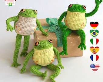 Häkelanleitung Froschkröte PDF Amigurumi-Tutorial süßer Frosch-Amigurumi Körper-Frosch-Muster