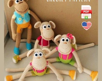 Crochet pattern monkey, Funny monkey PDF amigurumi tutorial, Valentines day gift