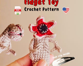 Flower Head Monster Fidget Clicker Toy Crochet Pattern (PDF)