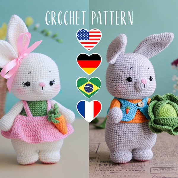 MUSTER Amigurumi Hase, Hase, Hase - Häkelanleitung Spielzeug häkeln