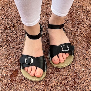 Barefoot Flat Sandals For Women, Minimalist Shoes, Barefoot Black Leather Sandals, Wide Sandals For Women, Holiday Sandal