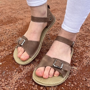 Barefoot Sandals, Barefoot Mink Genuine Leather Casual Sandals, Minimalist Shoes, Wide Sandals For Women, Beach Sandal