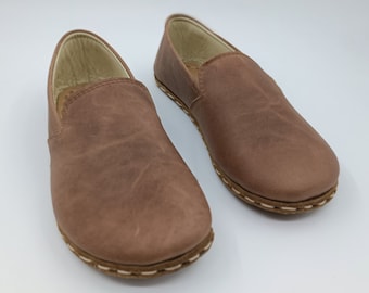 Barefoot Leather Yemeni Shoes Women: Wide Toe Box Loafer Moccasins