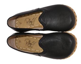 Barefoot Shoes Men, Black Minimalist Slip On, Wide Toe Box Comfy Moccasins