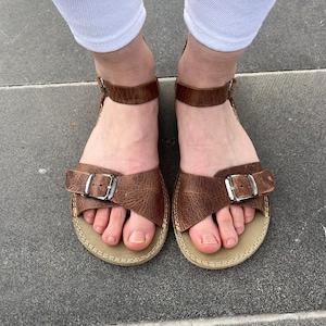 Handmade Leather Barefoot Sandals, Wide Toe Box, Zero Drop Sole