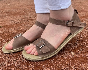 Handmade Leather Barefoot Sandals: Wide Toe Box, Beach Shoes
