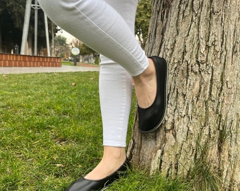 Minimalist Leather Ballet Flats: Barefoot Zero Drop Shoes