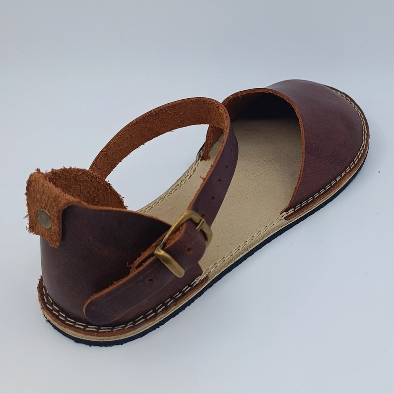 Sustainable Barefoot Sandals, Minimalist Shoes, Barefoot Leather Dark Brown Sandals, Wide Sandals For Women, Christmas Gift image 4
