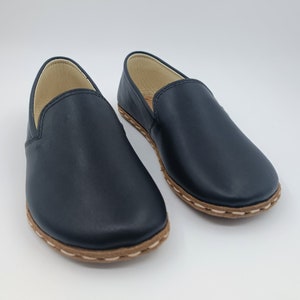 Mens Barefoot Leather Moccasins: Wide Toe Box Slip-On Loafers