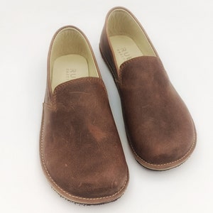 Barefoot Mink Shoes Women, Minimalist Loafer, Rubber Sole Moccasins, Narrow Heel Wide Toe Box Comfy Slip On