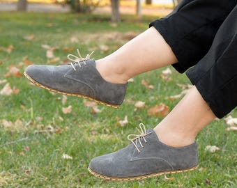 Barefoot Oxford Shoes Women, Copper Grounding, Wide Toe Box, Zero Drop