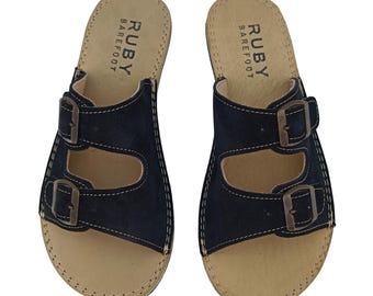 Minimalist Barefoot Sandals Women, Handmade Leather Slides, Wide Toe Box Summer Slippers