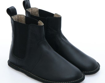 Handmade Leather Chelsea Boots: Wide Toe, Zero Drop Sole