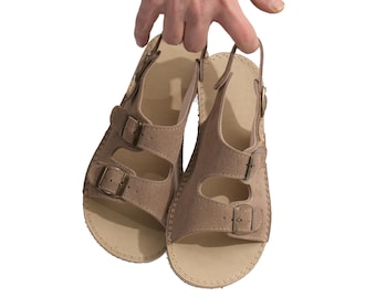 Handmade Suede Barefoot Sandals: Wide Toe, Zero Drop