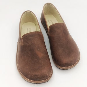 Barefoot Mink Handmade Shoes Men, Minimalist Loafer, Rubber Sole Moccasins, Narrow Heel Wide Toe Box Comfy Slip On