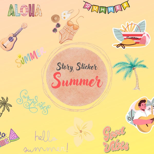 120+ Story Sticker Instagram Summer | Holiday | Vacation | Urlaub | Sommer | Digital Download | Daily