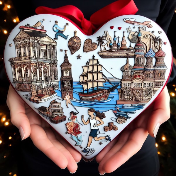 A Heartfelt Gift for Mom: St. Petersburg Views in a Hand and Heart Image Card