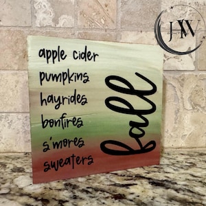 Fall wood sign/Handmade fall wooden sign/Handpainted fall decor/Autumn decor/Seasonal home decor/Fall decor