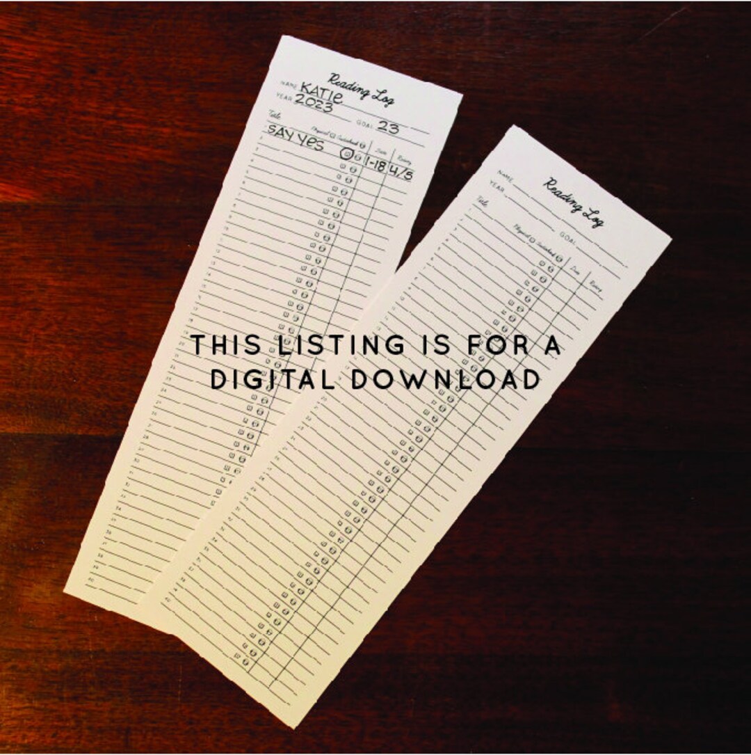 DIGITAL DOWNLOAD Printable Reading Log Bookmark - Track Your Reading ...