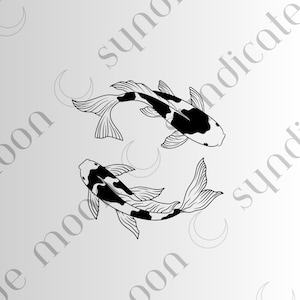 Koi Fish Yin Yang SVG / PNG File Digital Download